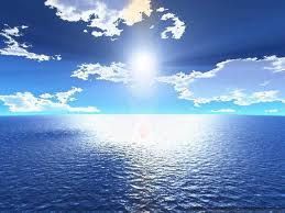 (3) 8000 millones de años (aC) - Se comienza a enfriar la tierra y quedan consolidados los mares. El sol que alumbra nuestro planeta es de intenso color azul.